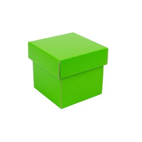 Darčeková krabička s vekom 100x100x100/35 mm, zelená matná