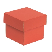 Darčeková krabička s vekom 100x100x100/40 mm, koralová