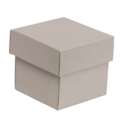 Darčeková krabička s vekom 100x100x100/40 mm, sivá