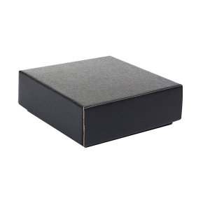 Darčeková krabička s vekom 100x100x35 mm, čierno-šedá matná