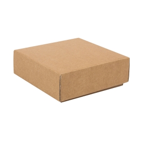 Darčeková krabička s vekom 100x100x35 mm, kraftová
