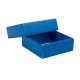 Darčeková krabička s vekom 100x100x35 mm, modrá matná