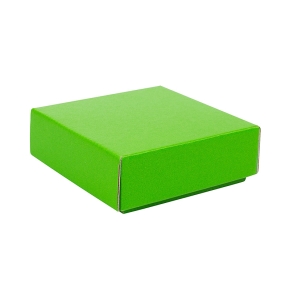Darčeková krabička s vekom 100x100x35 mm, zelená matná