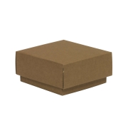 Darčeková krabička s vekom 100x100x50/40 mm, hnedá - kraft