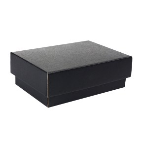 Darčeková krabička s vekom 150x100x50/35 mm, čierno-šedá matná