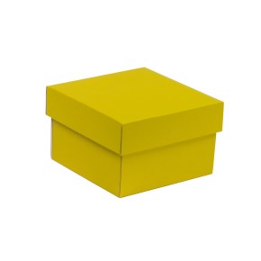 Darčeková krabička s vekom 150x150x100/40 mm, žltá