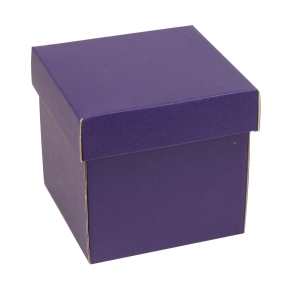 Darčeková krabička s vekom 150x150x150/40 mm, fialová