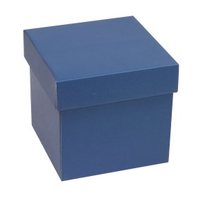 Darčeková krabička s vekom 150x150x150/40 mm, modrá
