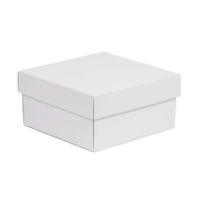 Darčeková krabička s vekom 200x200x100/40 mm, biela