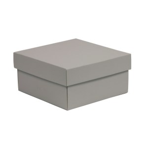 Darčeková krabička s vekom 200x200x100/40 mm, sivá