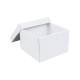 Darčeková krabička s vekom 200x200x140/35 mm, bielo/biela