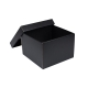 Darčeková krabička s vekom 200x200x140/35 mm, čierno-šedá matná