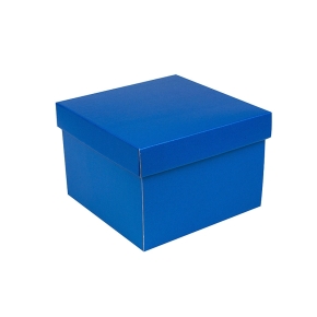 Darčeková krabička s vekom 200x200x140/35 mm, modrá matná