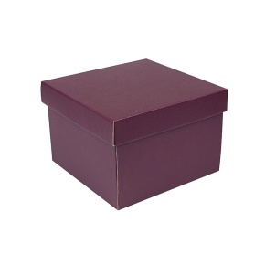 Darčeková krabička s vekom 200x200x140/35 mm, vínová matná