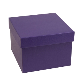 Darčeková krabička s vekom 200x200x150/40 mm, fialová