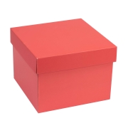 Darčeková krabička s vekom 200x200x150/40 mm, koralová