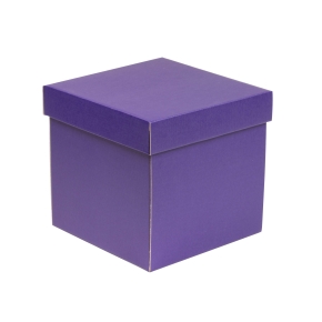 Darčeková krabička s vekom 200x200x200/40 mm, fialová