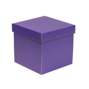 Darčeková krabička s vekom 200x200x200/40 mm, fialová