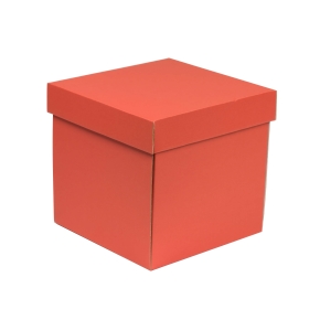 Darčeková krabička s vekom 200x200x200/40 mm, koralová