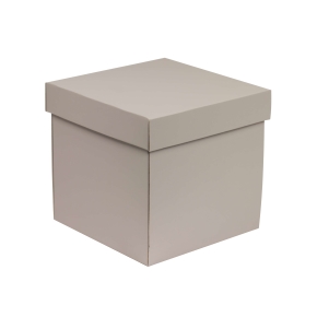 Darčeková krabička s vekom 200x200x200/40 mm, sivá