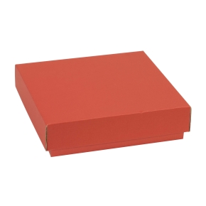 Darčeková krabička s vekom 200x200x50/40 mm, koralová