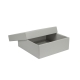 Darčeková krabička s vekom 200x200x70/35 mm, šedá matná