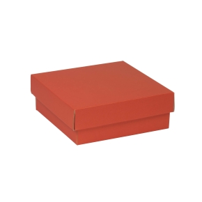 Darčeková krabička s vekom 200x200x70/40 mm, koralová