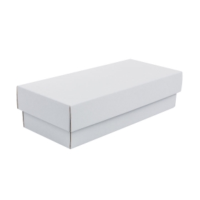 Darčeková krabička s vekom 250x100x60/35 mm, bielo/biela