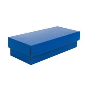 Darčeková krabička s vekom 250x100x60/35 mm, modrá matná