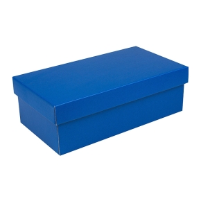 Darčeková krabička s vekom 250x170x110/35 mm, modrá matná