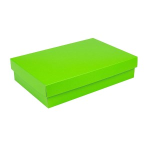 Darčeková krabička s vekom 355x250x80/35 mm, zelená matná