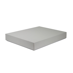 Darčeková krabička s vekom 380x285x50/50 mm, šedá matná