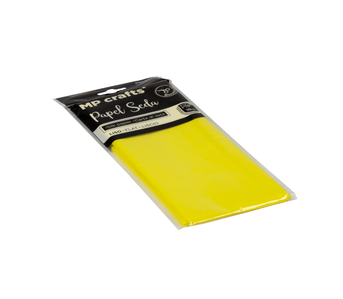 Hodvábny baliaci papier 500 x 660 mm, citrónovo žltý, 10 hárkov