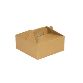 Krabica 160 x 160 x 80 na potraviny, výslužky, cukrovinky, hnedá - kraft