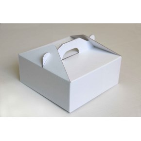 Krabica 190 x 190 x 80 na potraviny, výslužky, cukrovinky, bielo - biela