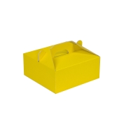 Krabica 190x190x80 mm na potraviny, výslužky, cukrovinky, žltá