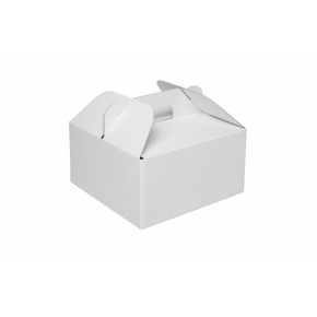Krabica 200x200x100 mm, na potraviny, výslužky a koláče, biela