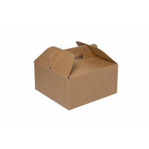Krabica 200x200x100 mm, na potraviny, výslužky a koláče, hnedá krafotvá
