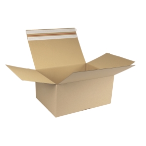 Krabica z trojvrstvového kartónu 300x210x220 mm, dve samolepiace klopy, A4 formát