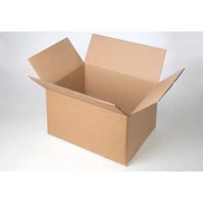 Krabica z trojvrstvového kartónu 394x244x125 mm, klopová (0201) kraft