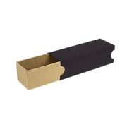 Krabička na makrónky 180x50x50mm, hnedé dno, čierny návlek