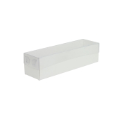 Krabička na makrónky biela s priehľadným vekom 180x50x50mm