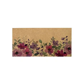 Obal na darčekové poukazy 220x110 mm, hnedý, rozkvitnutá lúka