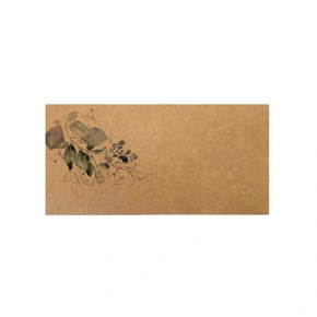 Obal na darčekové poukazy 220x110 mm, hnedý, zelené vetvičky
