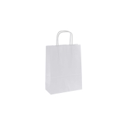 Papierová taška s krúteným uchom 140x80x210 mm, biela