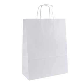 Papierová taška s krúteným uchom 320x160x430 mm, biela