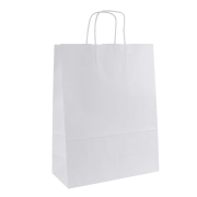 Papierová taška s krúteným uchom 320x170x425 mm, biela