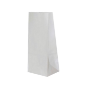 Papierové vrecko s obdĺžnikovým dnom 90x70x190 mm, biela