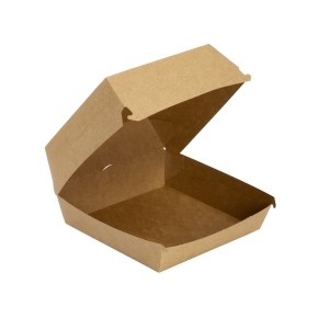 Papierový box na hamburger 120x120x70 mm, hnedý - kraft