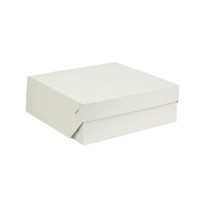 Tortová krabica 275x275x100 mm, pevná biela